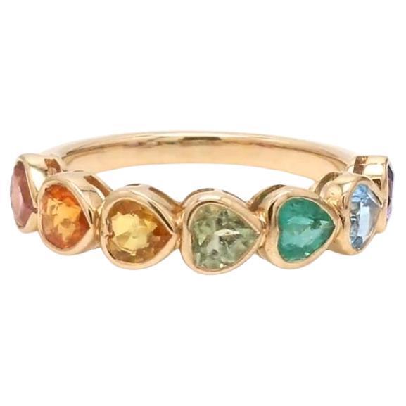 Early 21st Century Natural 1.79 cts rainbow sapphire ring in 14k gold For Sale - Image 5 of 18