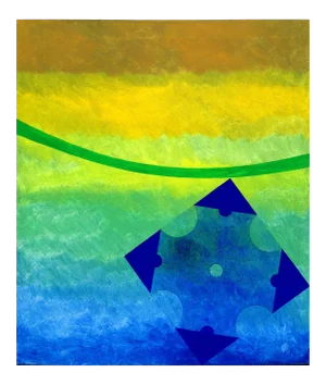 Dorothy Hyman "Balance and Universe" Abstract Oil on Canvas 1973