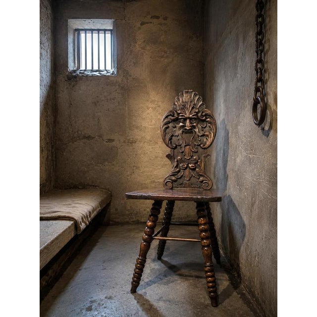 Swiss Alpine Hall Chair in Hardwood, 1930s For Sale - Image 7 of 8