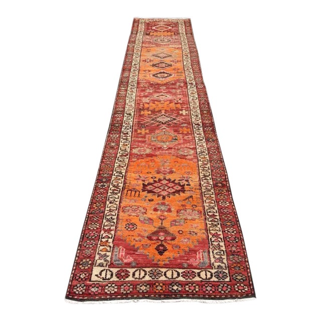Vintage Kurdish Rug Runner - 33" X 183" For Sale