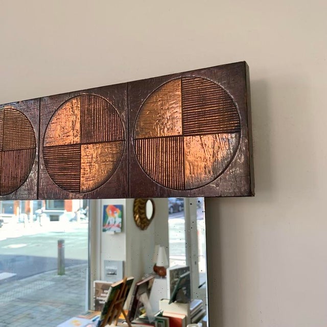 Metal Wall Mirror by Sant'ambrogio & De Berti, Italy, 1960s For Sale - Image 7 of 14