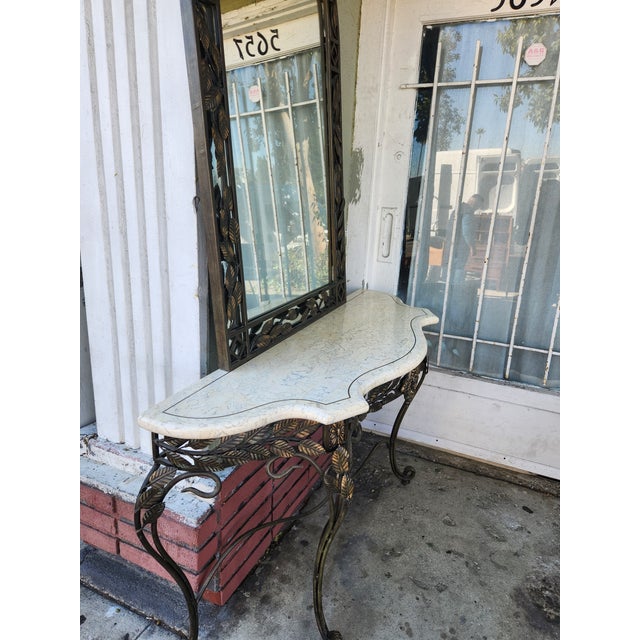 Contemporary 1980's Console Table With Mirror For Sale - Image 3 of 9
