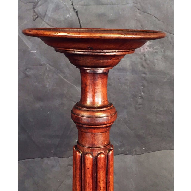 Torchère Pedestal Stand of Turned Mahogany From England (H 57) For Sale - Image 4 of 11