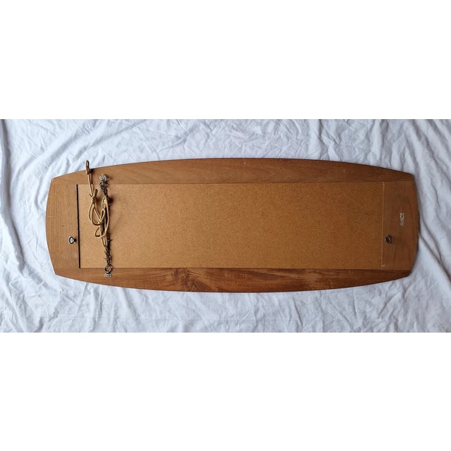 Wood Wall Mirror with Teak Frame, 1970s For Sale - Image 7 of 8