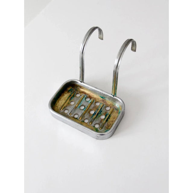 Antique Nickel Plated Brass Soap Dish For Sale - Image 6 of 9
