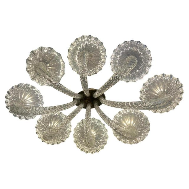 Elegant handblown Murano chandelier by Barovier & Toso, circa 1940. from Private collection Von Plant Baron. This piece is...