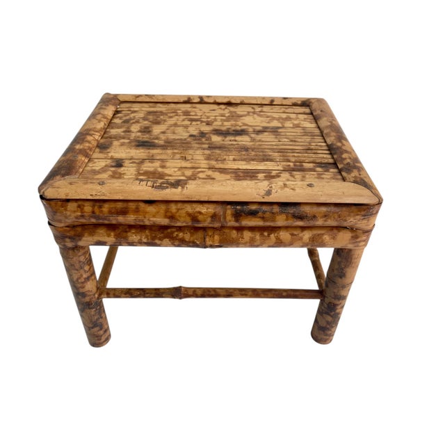 1970s Vintage Tortoiseshell Bamboo Stool or Stand For Sale - Image 5 of 10