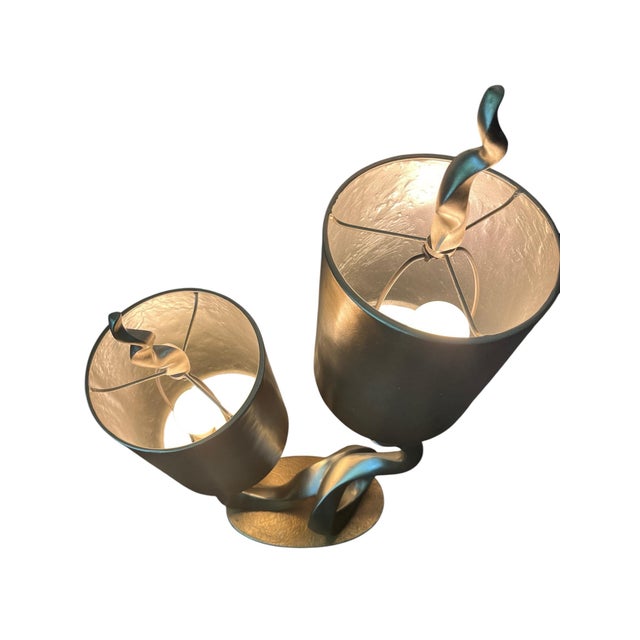 Twin Flame Sculpture Lamp For Sale - Image 11 of 12