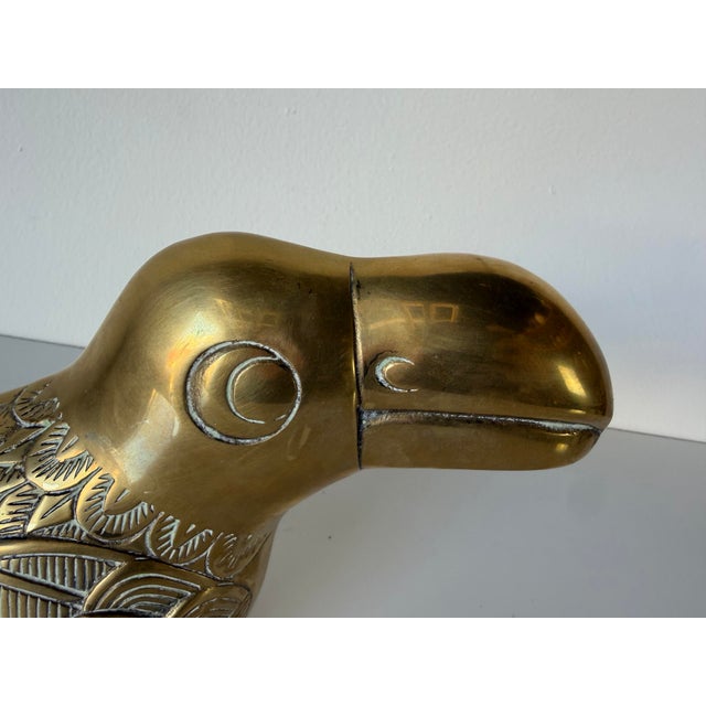 1980s Vintage Dolbi Cashier Solid Brass Toucan Sculpture For Sale In Miami - Image 6 of 12