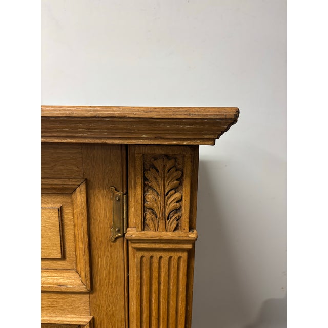 Brown Antique English Four Door Cabinet For Sale - Image 8 of 12