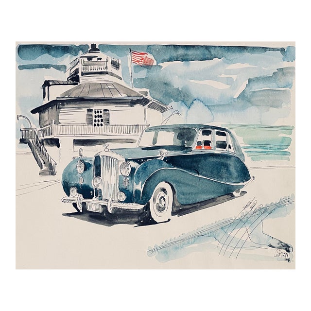 Robert Colborne Rolls Royce Silver Wraith Painting For Sale