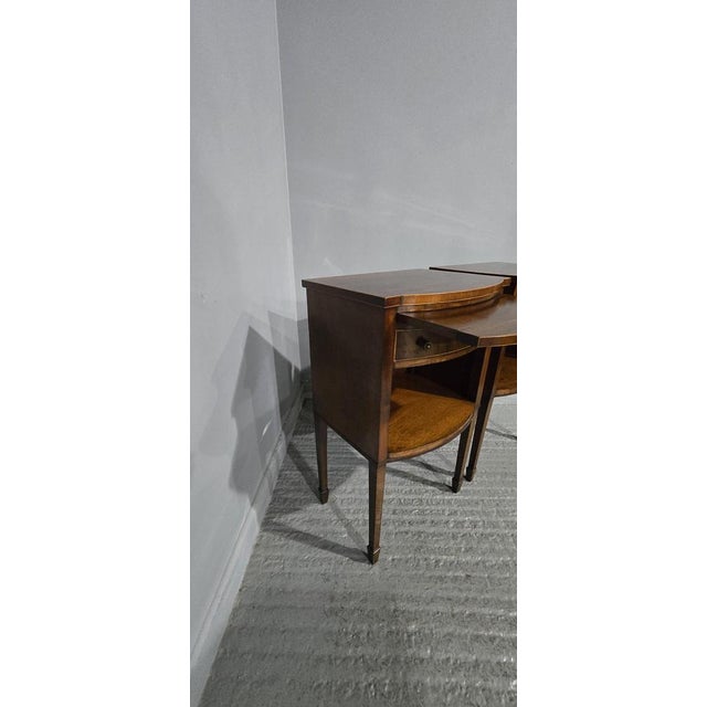 Antique English Mahogany Bedside Nightstands, 1900, Set of 2 For Sale - Image 14 of 16