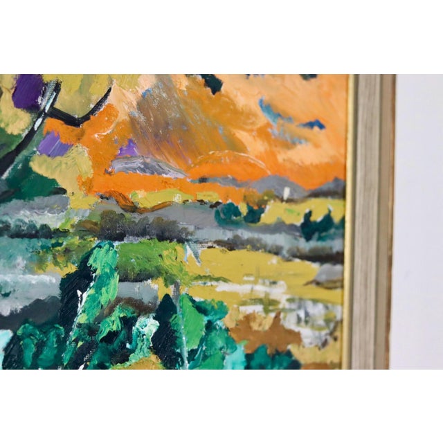 Liz S, Abstract Landscape, 1980s, Oil on Canvas, Framed For Sale - Image 3 of 11