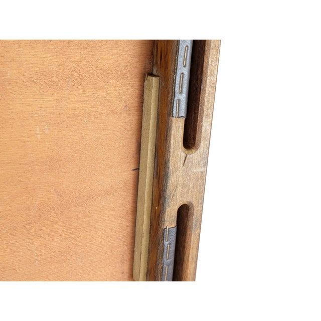 Italian Teakwood & Black Skai Wall Mirror, 1960s For Sale - Image 12 of 14