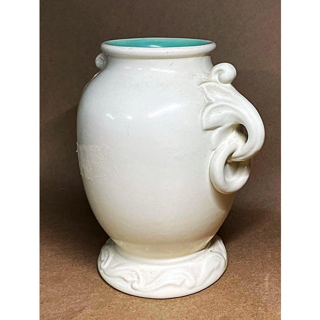 Red Wing Pottery 7 Inch Tall Handled Vase Made 1937 RumRill Design For Sale - Image 4 of 8