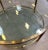 Round 2-Tier Linear Coffee Table in Antiqued Brass Frame With Clear Glass Top & Shelf From the Madeline Stuart Collection For Sale In Los Angeles - Image 6 of 6