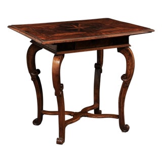 18th C. Italian Side Table W/ Inlay Veneers For Sale