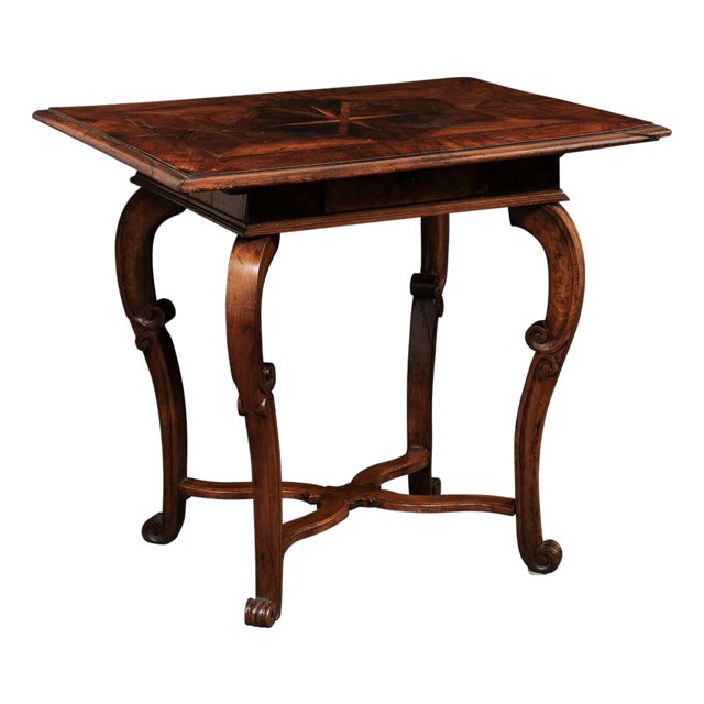 18th C. Italian Side Table W/ Inlay Veneers For Sale