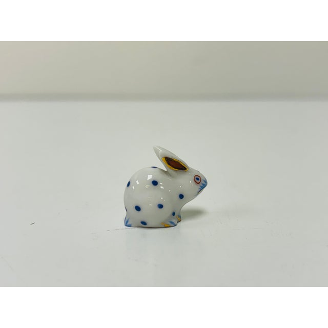 Ceramic Herend Miniature Polka Dot Porcelain Rabbits - Set of 4 For Sale - Image 7 of 8