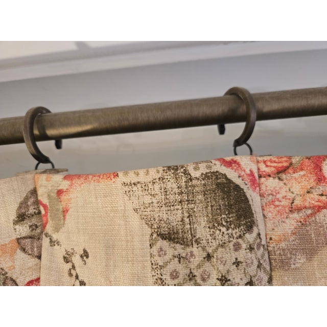 Textile Window Treatment Drapery/Curtain Panels and Hardware For Sale - Image 7 of 9