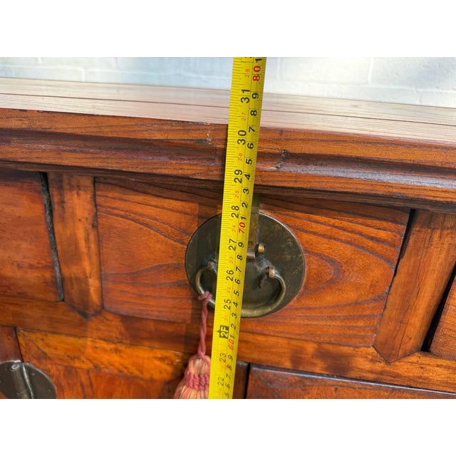 Antique Chinoiserie Style Elm Wood Carved Butterfly Altar Sideboard. For Sale - Image 14 of 18
