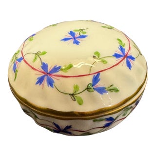 Herend Blue Garland PBG Ring Box Trinket Jewelry Case 6037 Hand Painted Hungary For Sale