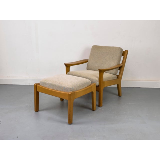 Set of Danish Lounge Chair and Ottoman in Oak by Juul Kristensen, 1970s For Sale - Image 14 of 18