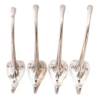 Nickel-Plated Brass Wall Hooks from Adolf Loos, 1908, Set of 4 For Sale