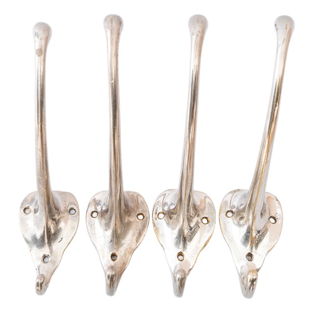 Nickel-Plated Brass Wall Hooks from Adolf Loos, 1908, Set of 4 For Sale