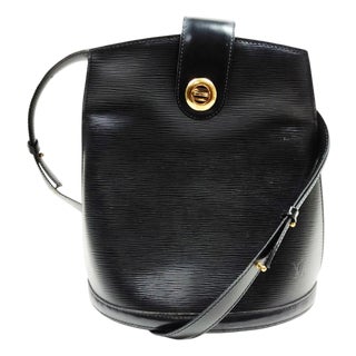 1995 Vintage Louis Vuitton Black Epi Leather Cluny Shoulder Bag For Sale