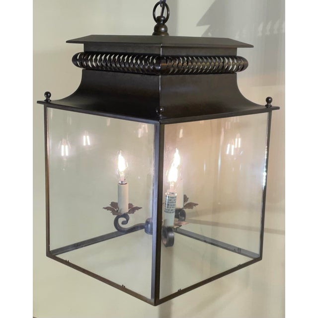 2020s Large Four-Sides Pagoda Style Hanging Steel Lantern/Chandelier For Sale - Image 5 of 12