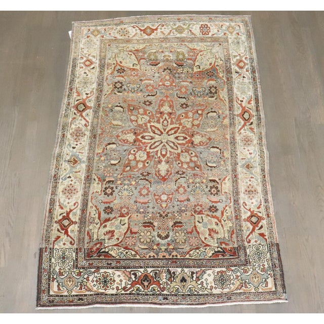 Antique Zabihi Collection Gray Persian Sarouk Ferehan Rug For Sale - Image 4 of 8