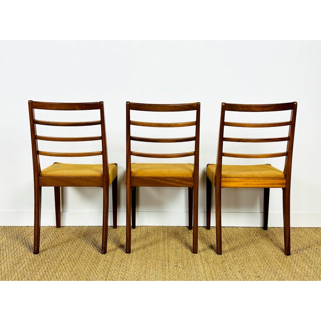 1960s Scandinavian Teak and Corduroy Dining Chairs, 1960, Set of 3 For Sale - Image 5 of 18