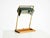 Rare, large, original 1960s table lamp featuring a brass frame and a teak base. manufacturer is temde. Made in...