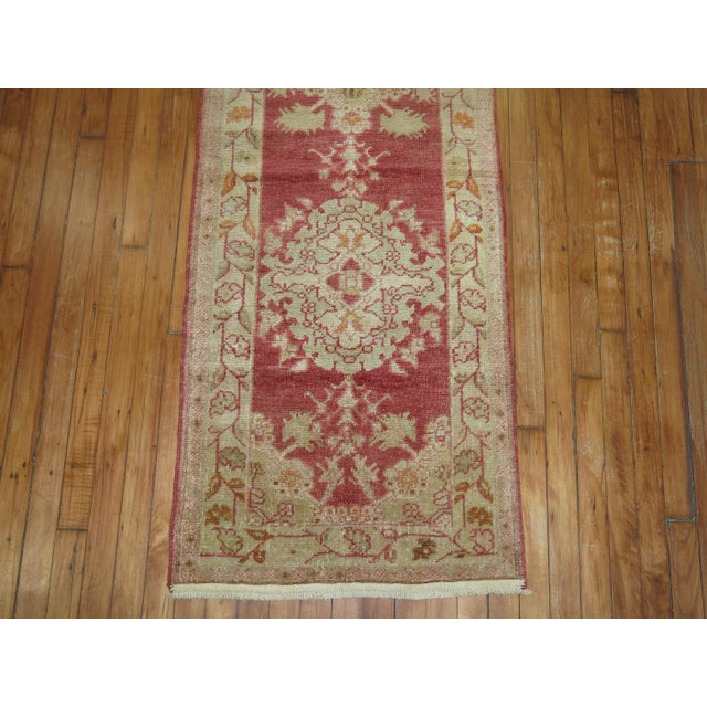 Mid 20th Century Zabihi Collection Narrow Red Turkish Runner - 2'1" x 11'9" For Sale In New York - Image 6 of 7