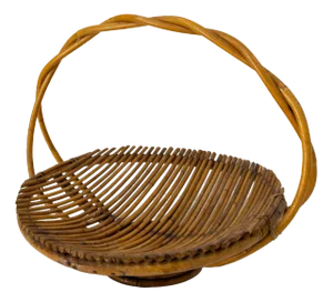 Mid-Century French Fruit Basket in Wicker