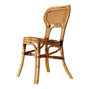 1960s Rattan and Formica Right Sided Writing Desk With Matching Chair - Set of 2