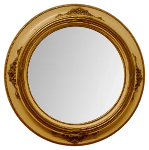 Large French Gilt and Cream Convex Wall Mirror, 1920s