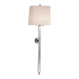 Thomas O'Brien for Visual Comfort Signature Edie Baluster Sconce in Polished Nickel with Natural Paper Shade