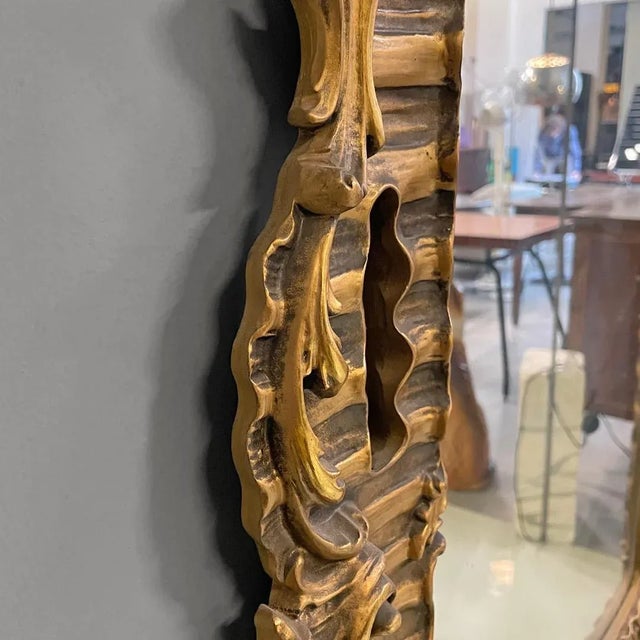 Mid-Century Modern Golden Decorated Wall Mirror, 1960s For Sale - Image 10 of 13