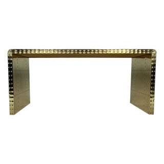 Vintage Sarreid Brass Clad Waterfall Coffee Table or Bench For Sale