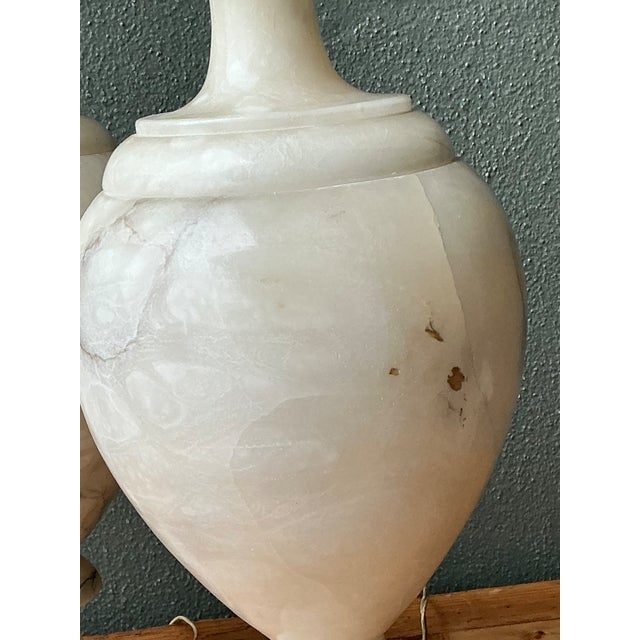Vintage Alabaster Urn Form Lamps - a Pair For Sale - Image 9 of 12