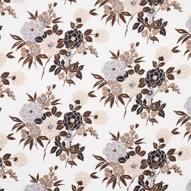 Schumacher Sample - Schumacher Valentina Floral Fabric in Brown For Sale - Image 4 of 4