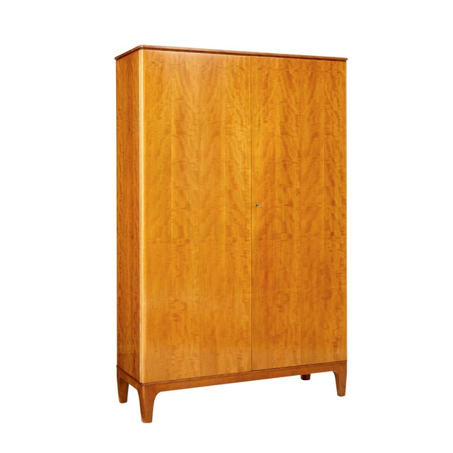 Mid-Century Birch Wardrobe by Oscar Nilsson Nordic Company, 1890s For Sale - Image 14 of 14