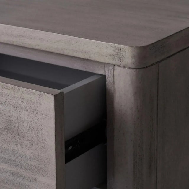 Safavieh Rosey 3 Drawer Wood Nightstand - Light Grey For Sale - Image 4 of 11