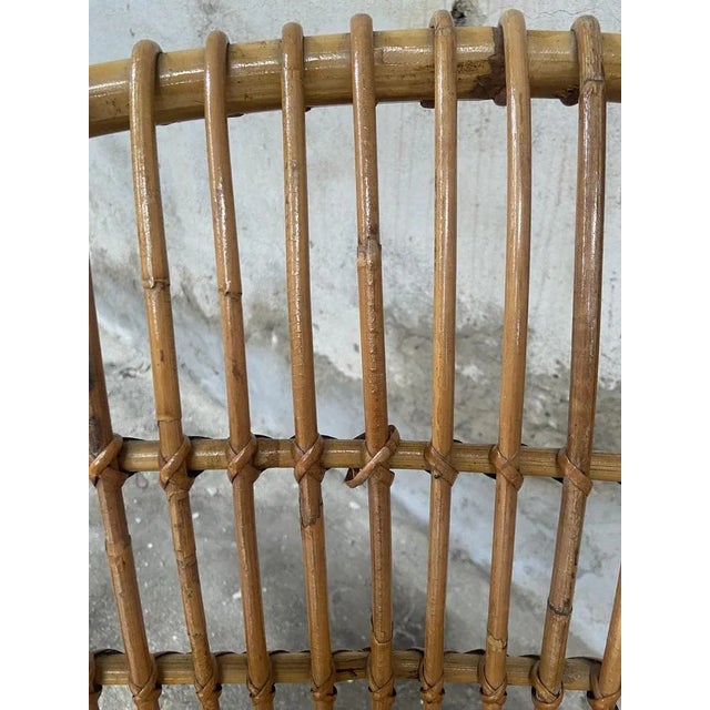 Wood Mid-Century Modern Italian Bamboo and Rattan Armchair, 1960s For Sale - Image 7 of 11