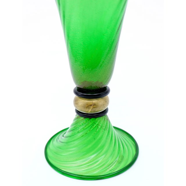 Murano Glass Urn Vase W/ Gold Infused Handles by Gabbiani, Italy Chairish