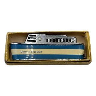 Mid-Century Novelty "m.v. Queen of Esquimalt" Cruise Ship Enameled Lighter For Sale