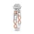Contemporary 14K Rose Gold Plated .925 Sterling Silver 3/8 Cttw Round Diamond Double Frame Cross-Over Split Shank, Size 9 For Sale - Image 3 of 6
