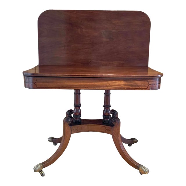 Antique English George III Card Table For Sale
